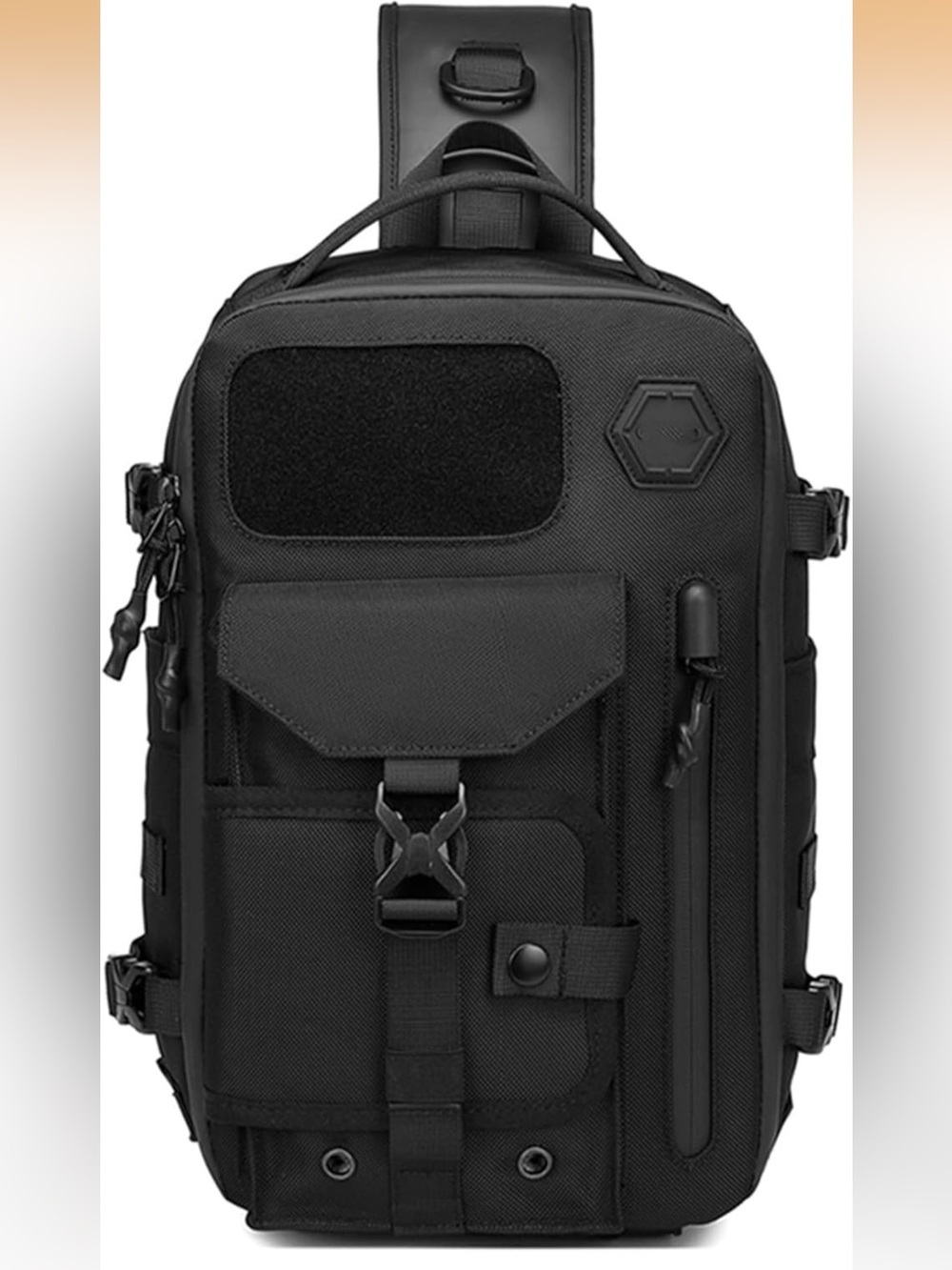Men's Tactical Sling Backpack - Black